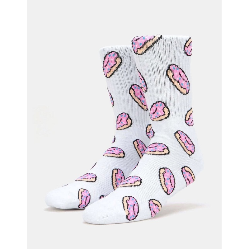 Route One Doughnuts Crew Socks – White