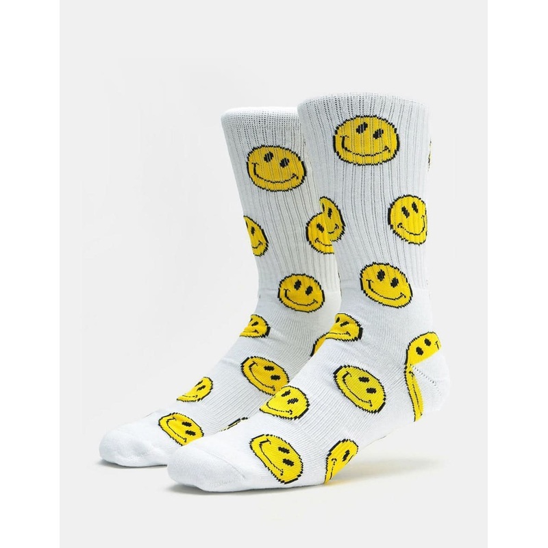 Route One Smile Crew Socks – White