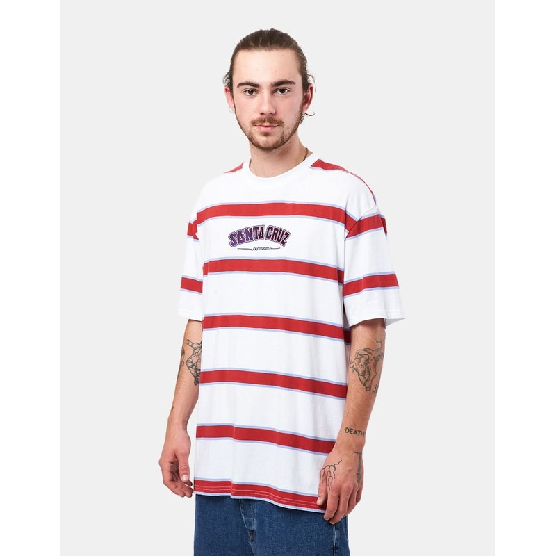Santa Cruz Collegiate SC Stripe T-Shirt – White Stripe