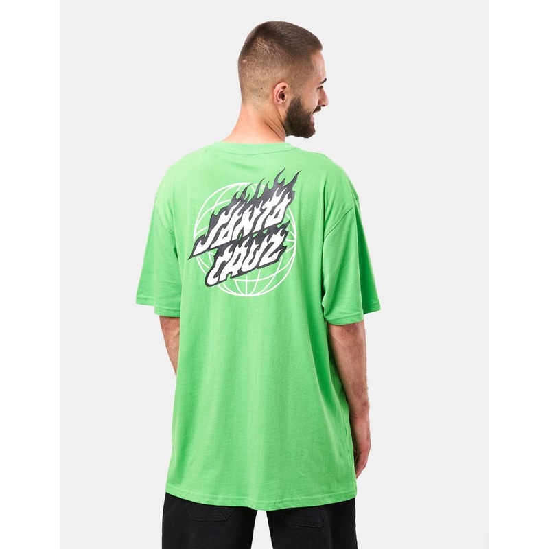 Santa Cruz Global Flame Dot T-Shirt – Sport Green