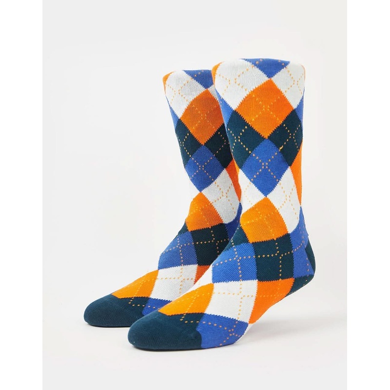 Route One Argyle Socks – Blue/Orange