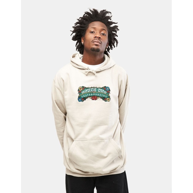 Route One Florals Pullover Hoodie – Natural