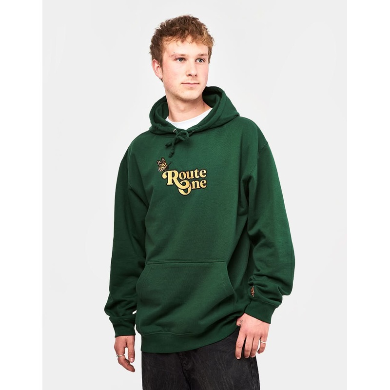 Route One Flutter Pullover Hoodie – Bottle Green