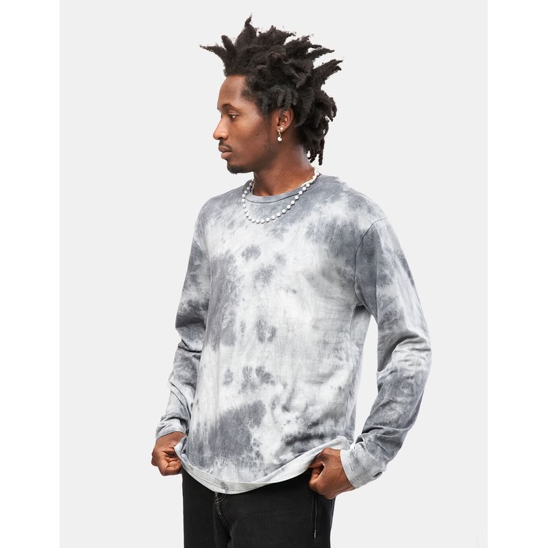 Route One Organic Tie Dye Long Sleeve T-Shirt – Black