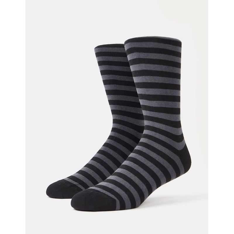 Route One Striped Socks – Black/Grey