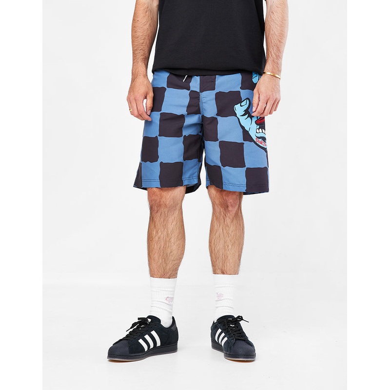 Santa Cruz Screaming Hand Boardshorts – Dusty Blue Check