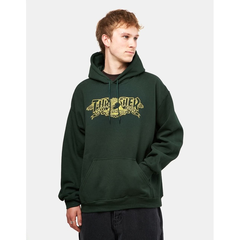 Thrasher x Anti Hero Mag Banner Pullover Hoodie – Forest Green