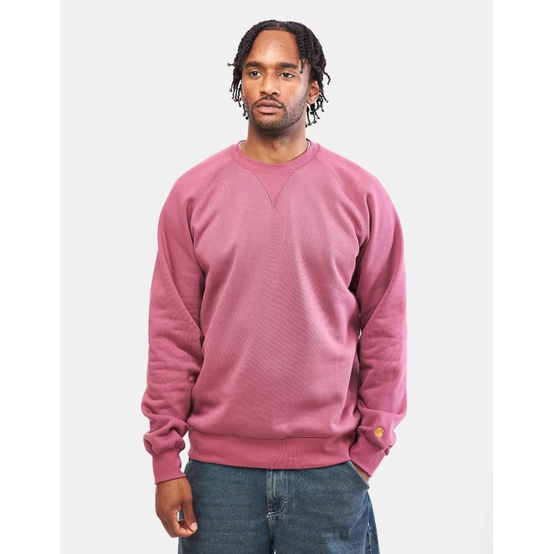 Carhartt WIP Chase Sweatshirt – Dusty Fuchsia/Gold