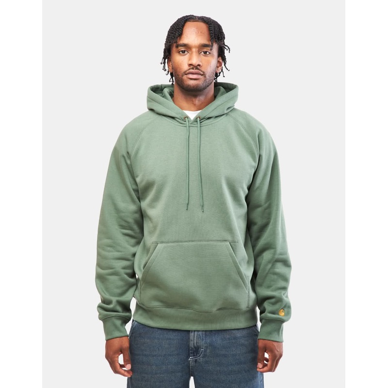 Carhartt WIP Hooded Chase Sweatshirt – Duck Green/Gold