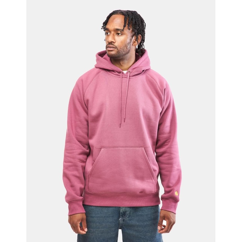 Carhartt WIP Hooded Chase Sweatshirt – Dusty Fuchsia/Gold