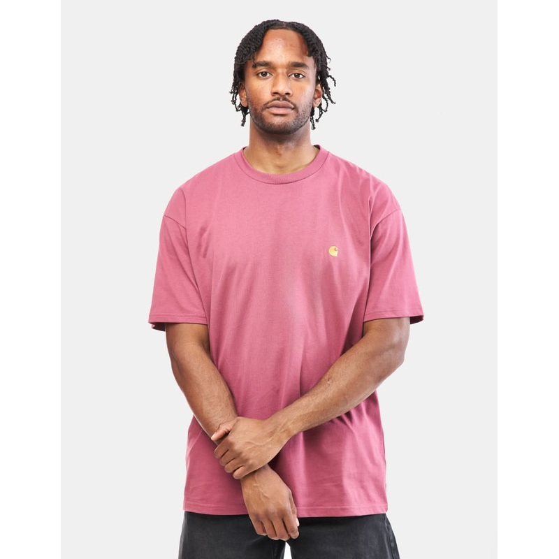 Carhartt WIP S/S Chase T-Shirt – Dusty Fuchsia/Gold
