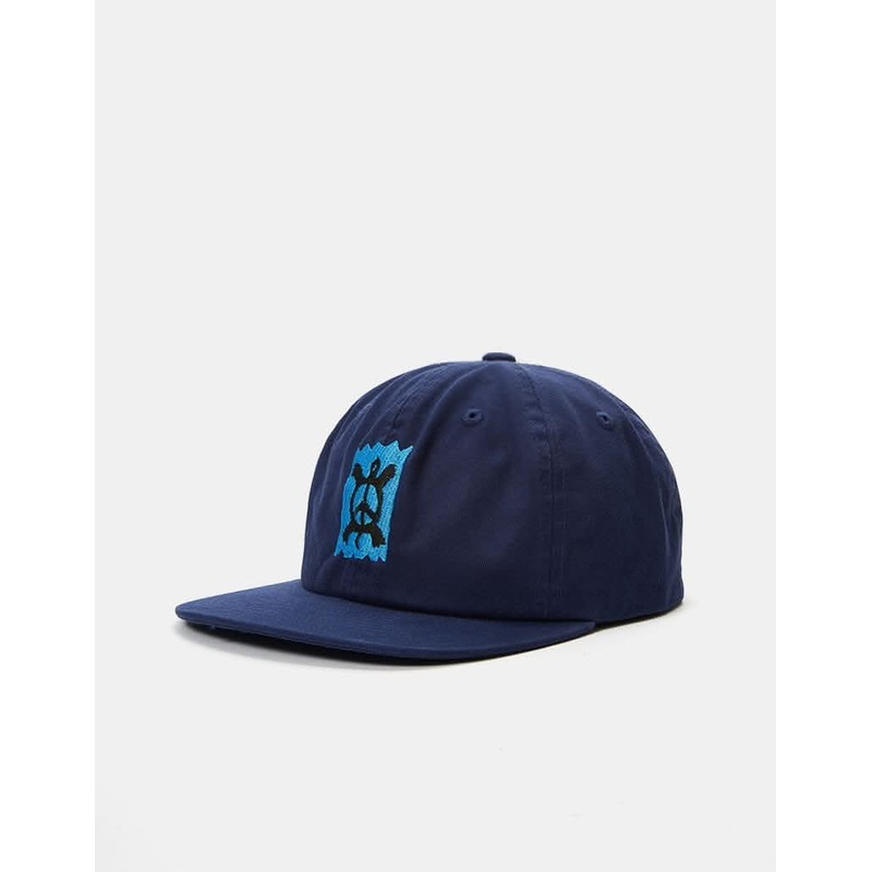 Route One Peace Turtle Unstructured 6 Panel Cap – Washed Navy
