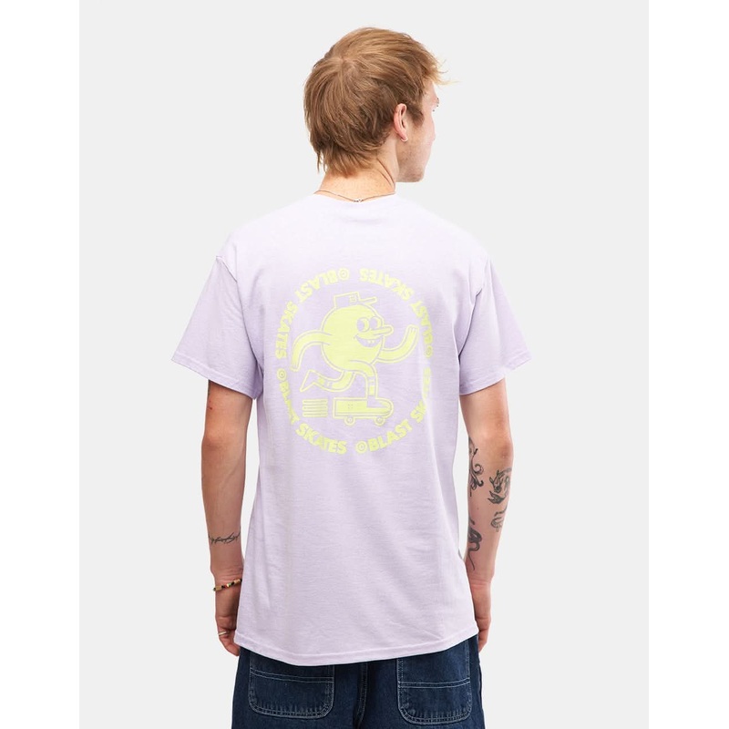 Blast Round Logo T-Shirt – Lilac/Lime