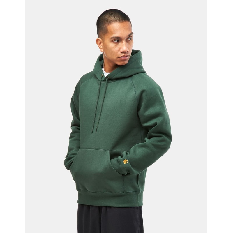 Carhartt WIP Hooded Chase Sweatshirt – Sycamore Tree/Gold