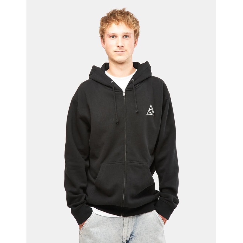 HUF Set Triple Triangle Zip Hoodie – Black