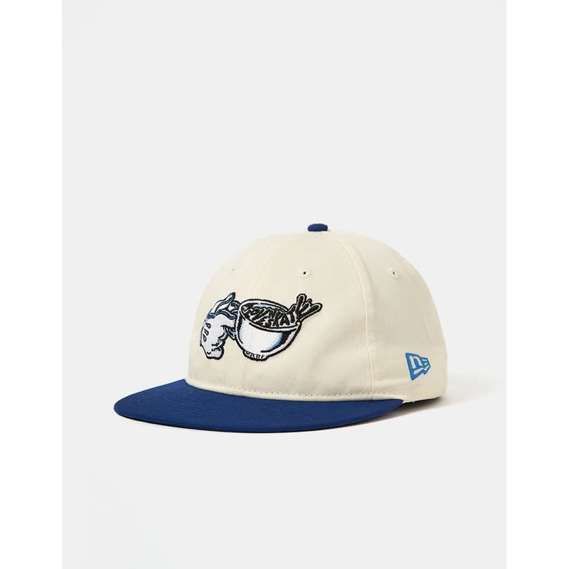 Lovenskate x New Era 9Fifty Spill Logo Strapback Cap – Off White/Royal