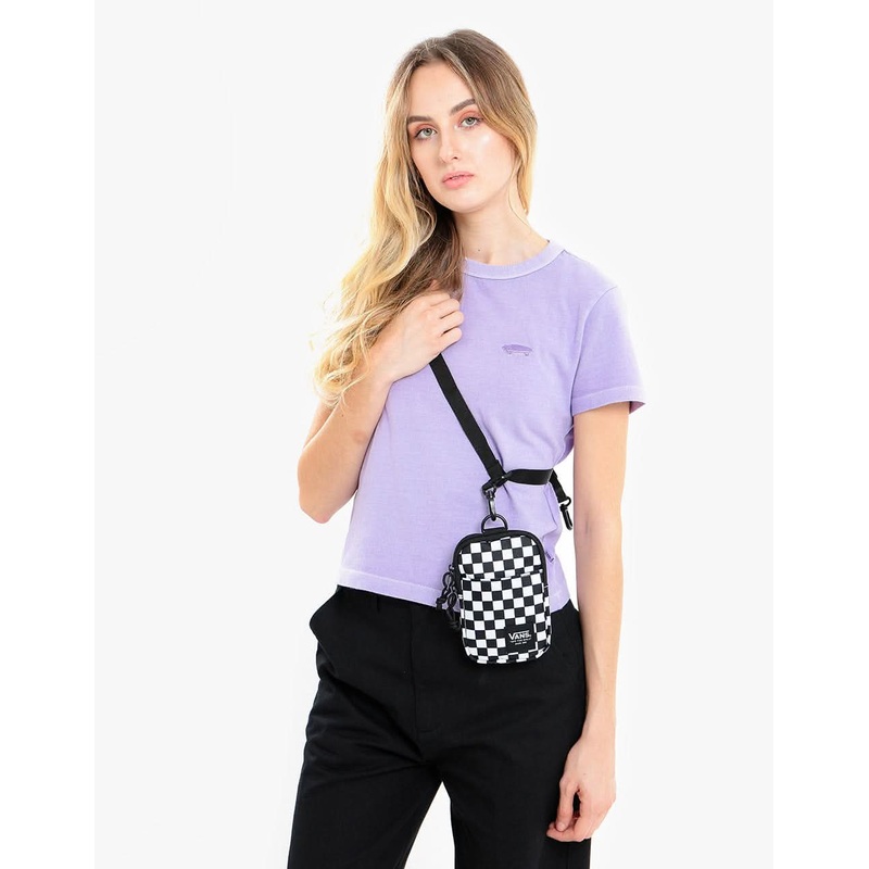 Vans Womens Call Waiting Lanyard – Black-White Checkerboard
