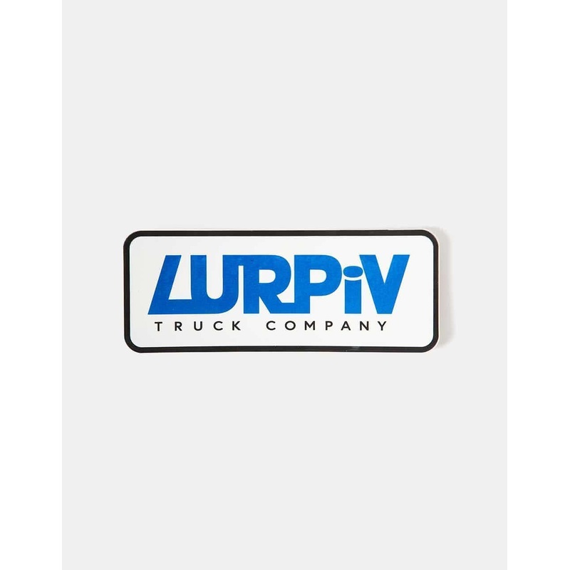 Lurpiv Plate Logo Sticker – White/Blue
