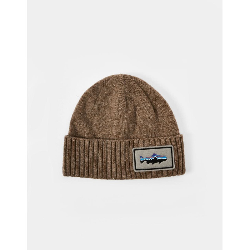 Patagonia Brodeo Beanie – Fitz Roy Trout Patch/Ash Tan