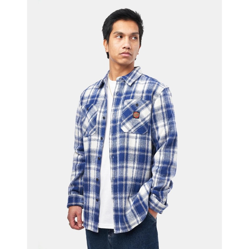 Santa Cruz Apex L/S Shirt – Blue Check