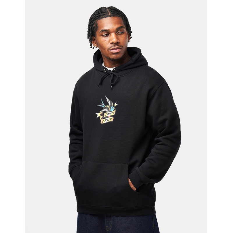 Santa Cruz Sommer Sparrow Front Pullover Hoodie – Black