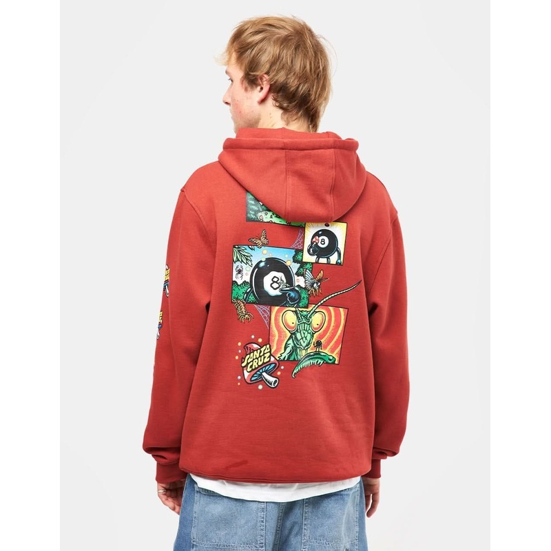 Santa Cruz Winkowski 8Ballr Comic Strip Pullover Hoodie – Dark Rust