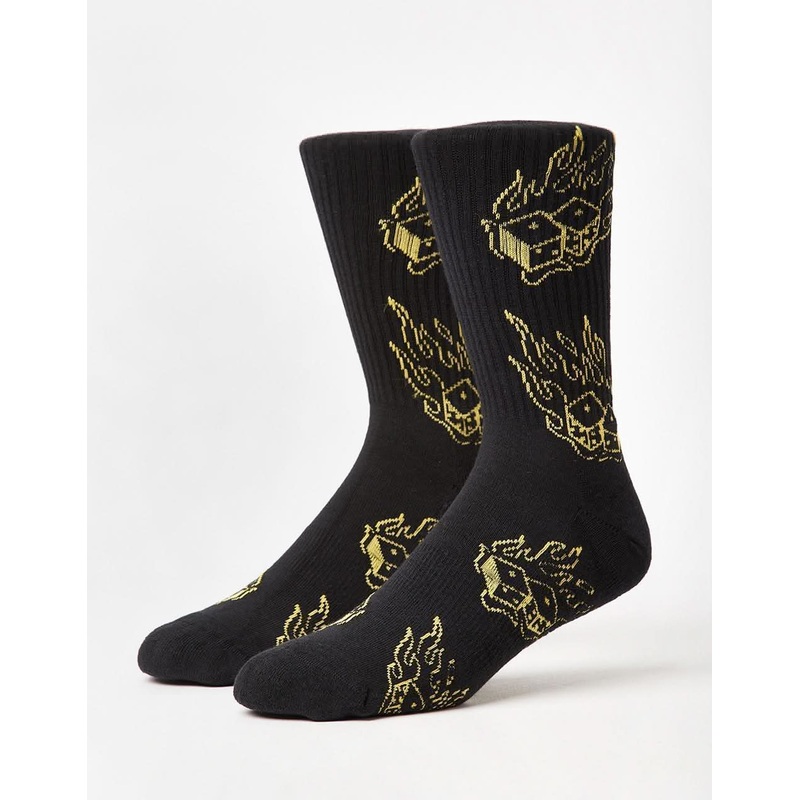 Route One Fire Dice Crew Socks – Black