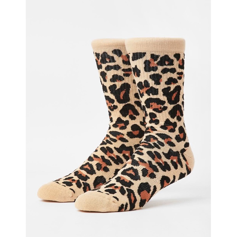 Route One Leopard Crew Socks – Brown