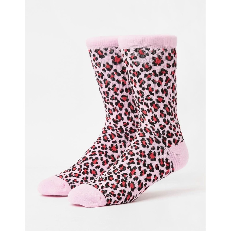 Route One Leopard Crew Socks – Pink