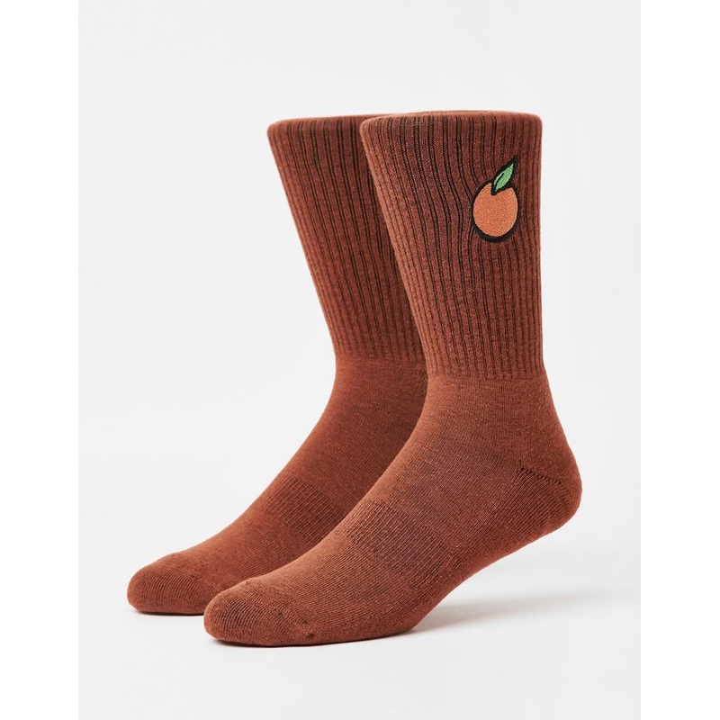 Route One Orange Crew Socks – Brown