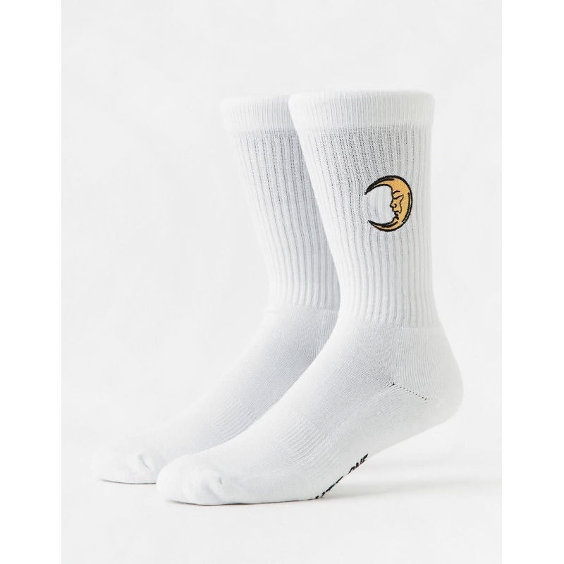 Route One Sun & Moon Crew Socks – White