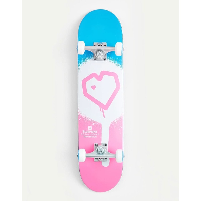 Blueprint Spray Heart Complete Skateboard – 7.25″