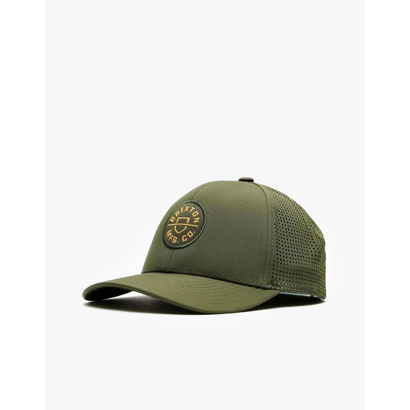 Brixton Crest X MP Snapback – Military Olive