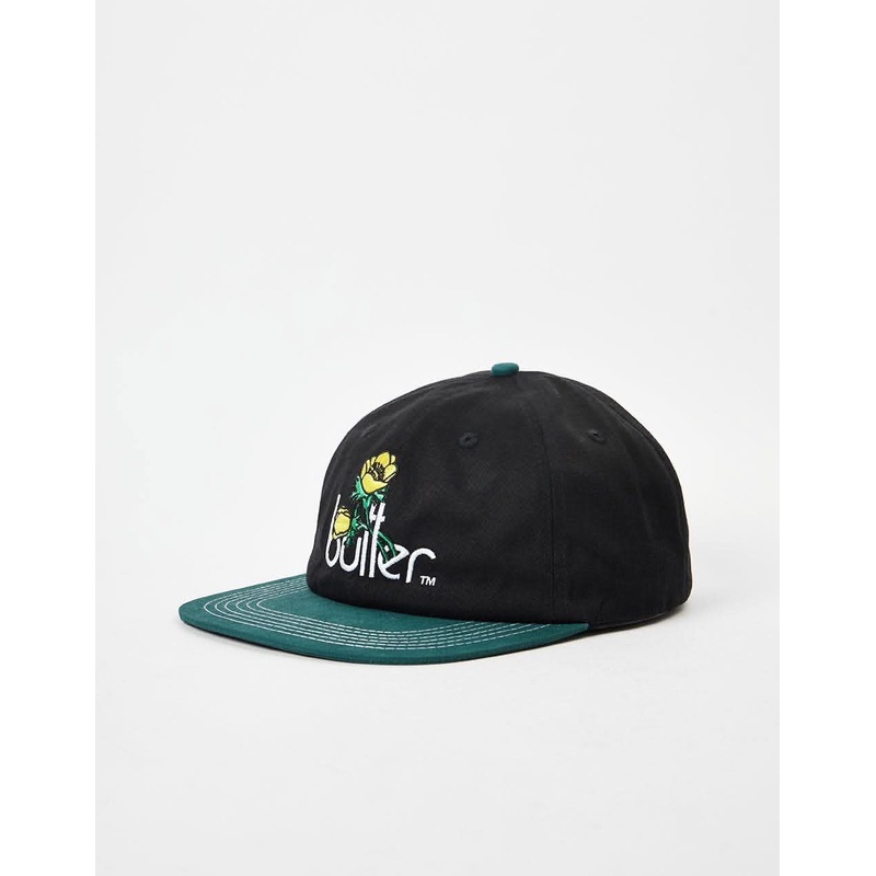 Butter Goods Windflowers 6 Panel Cap –  Black/Sage