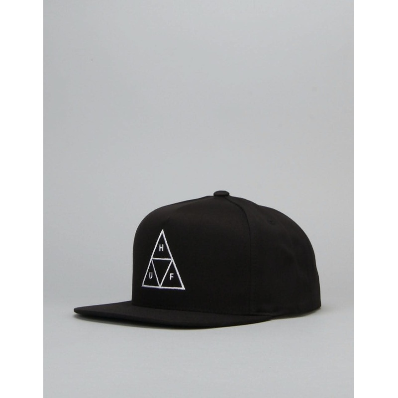 HUF Triple Triangle Snapback Cap – Black