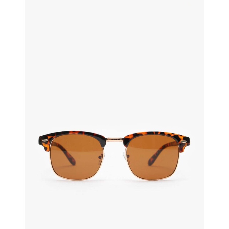 Route One New Clubmaster Sunglasses – Tortoise Brown Lens