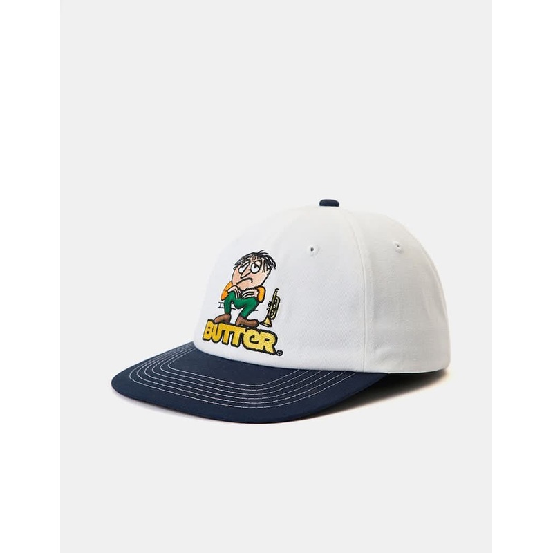 Butter Goods Blues 6-Panel Cap – White/Navy