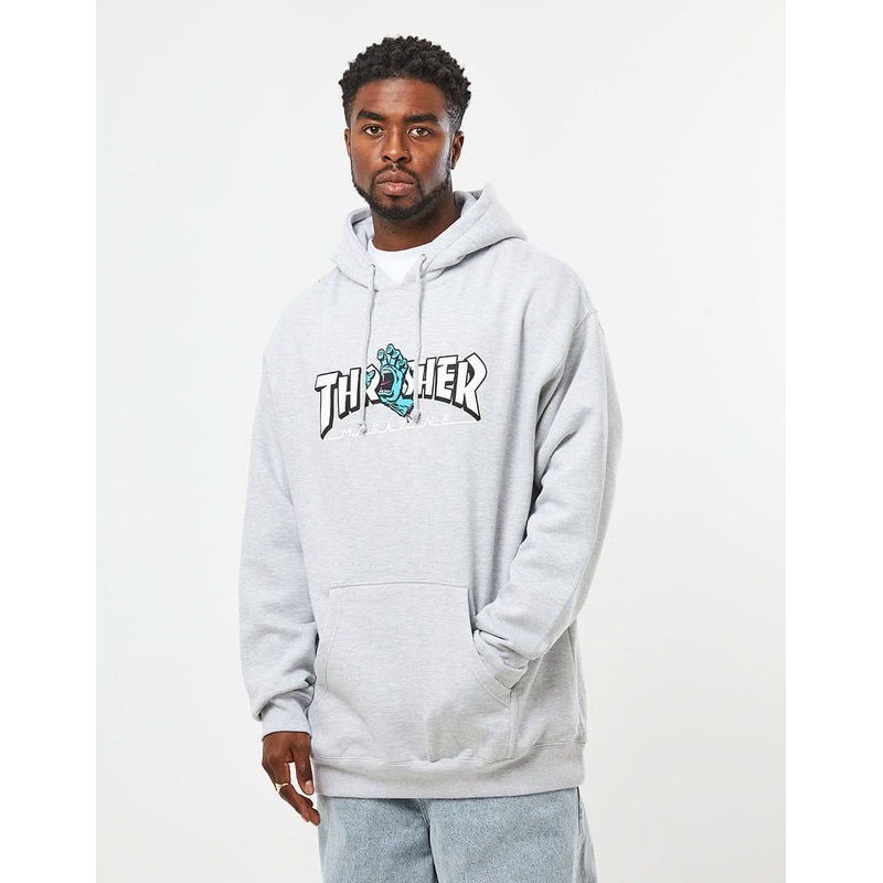 Santa Cruz x Thrasher Screaming Logo Pullover Hoodie – Grey Heather