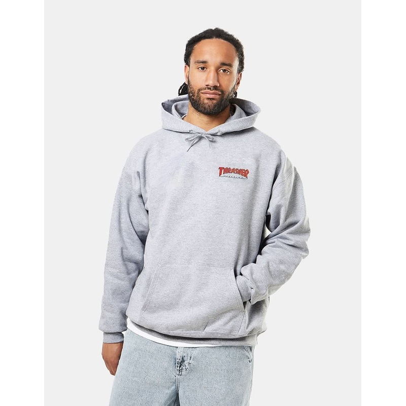 Thrasher Little Outline Pullover Hoodie – Grey