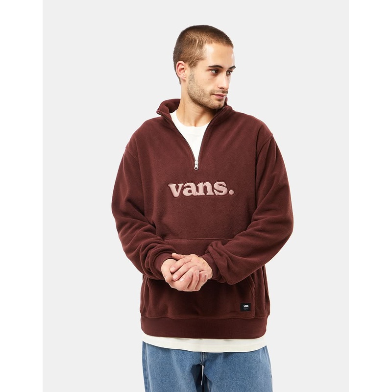 Vans Lowered Loose Polar Fleece Quarter Zip – Bitter Chocolate