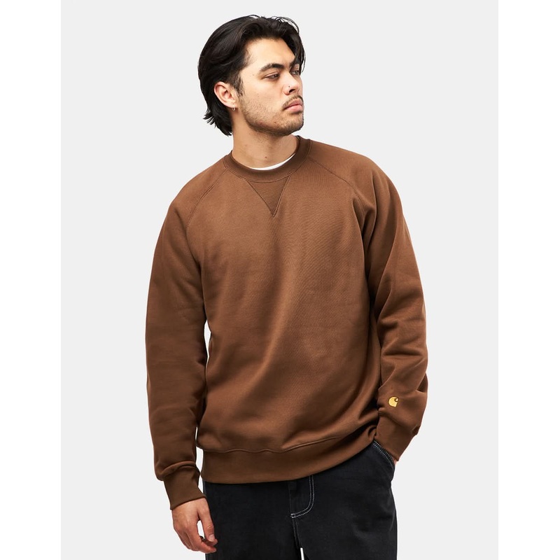 Carhartt WIP Chase Sweatshirt – Chocolate/Gold