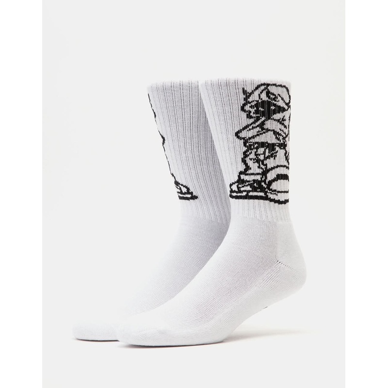 HUF Rave Crew Socks – White