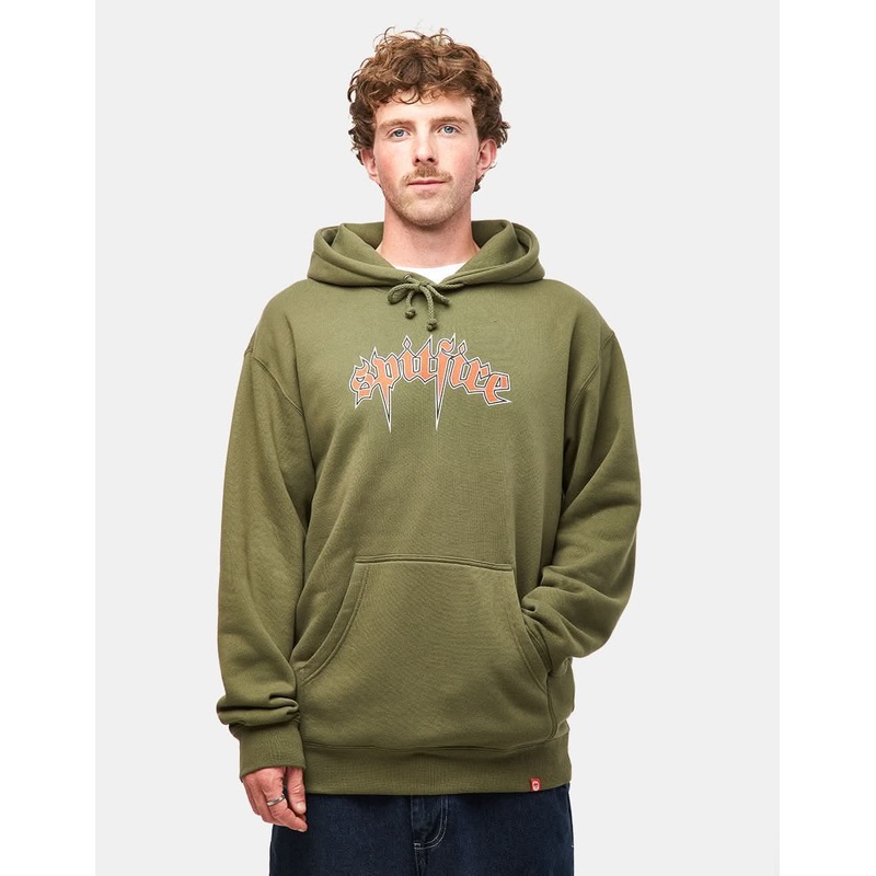 Spitfire Venom Pullover Hoodie – Army/Red