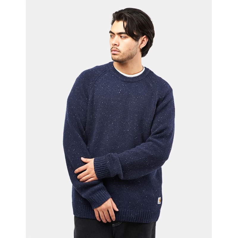 Carhartt WIP Anglistic Sweater – Speckled Air Force Blue
