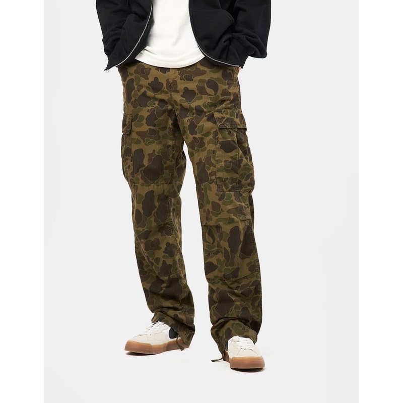 Carhartt WIP Duck Cargo Pant – Camo Duck/Green/Office Green (Garment Dyed)