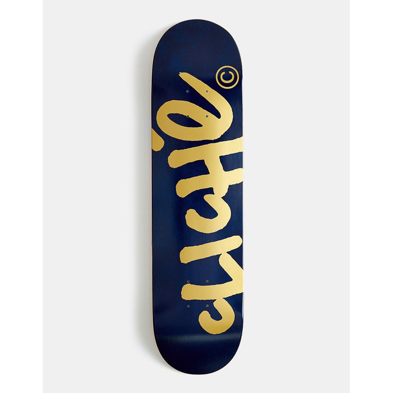 Clich Handwritten RHM Skateboard Deck – Navy/Gold