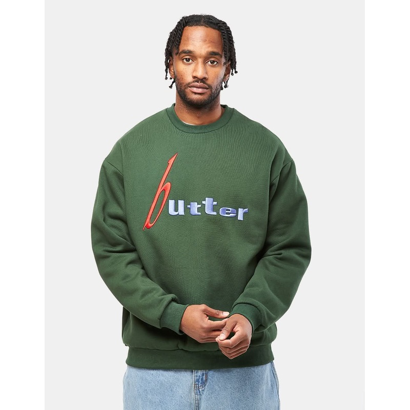 Butter Goods Device Crewneck – Dark Green