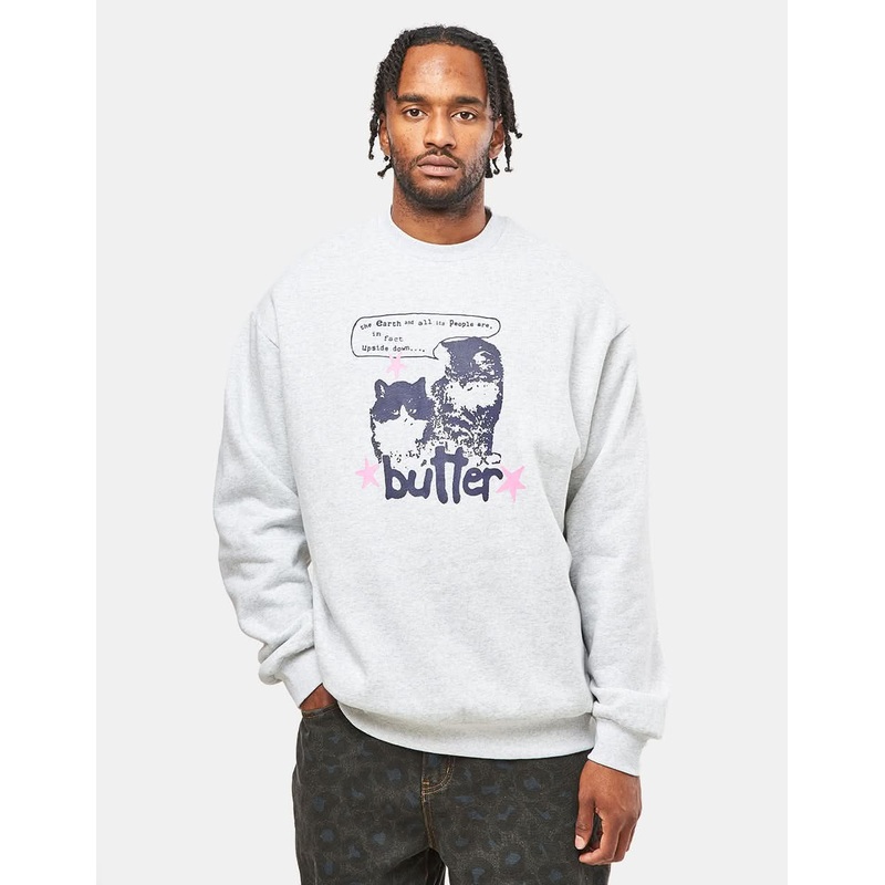 Butter Goods Upside Down Crewneck – Ash