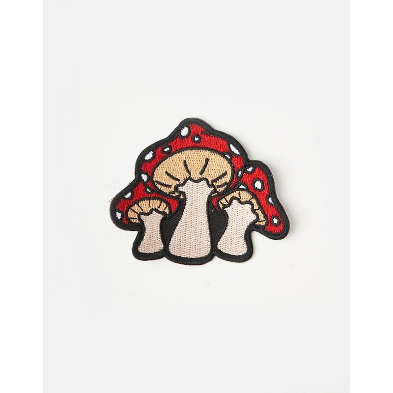 Route One Mushroom Embroidered Patch – Red