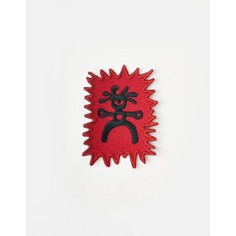 Route One Petroglyph Man Embroidered Patch – Red